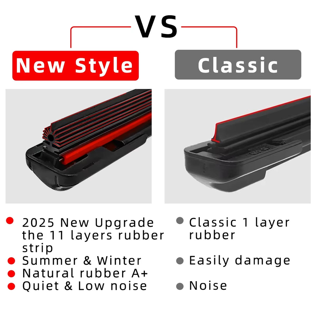Universal Car Windshield Wiper Blade – 11 Layer Rubber Strip – All Season J/U Hook